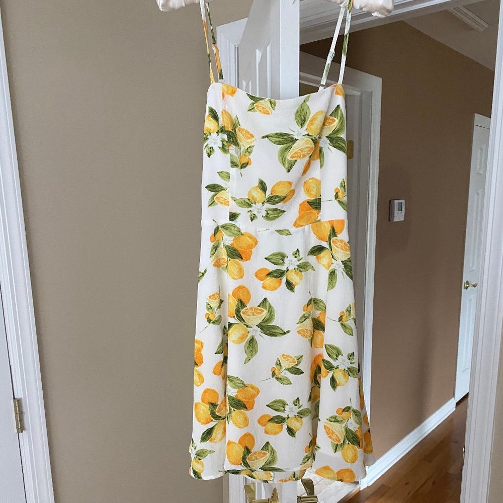 Nine Britton Becky Tie-Back Lemon Dress